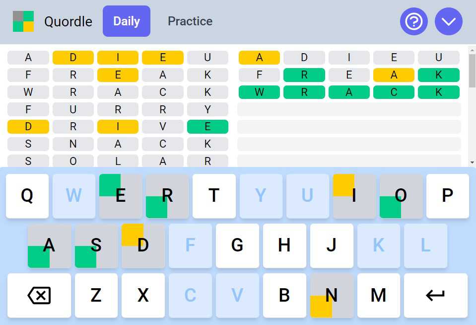 play Quordle game on website